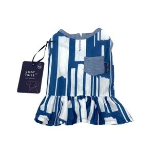 Coat & Tails Dog Apparel Blue & White Abstract Geometric Dress New Nwt Size XS